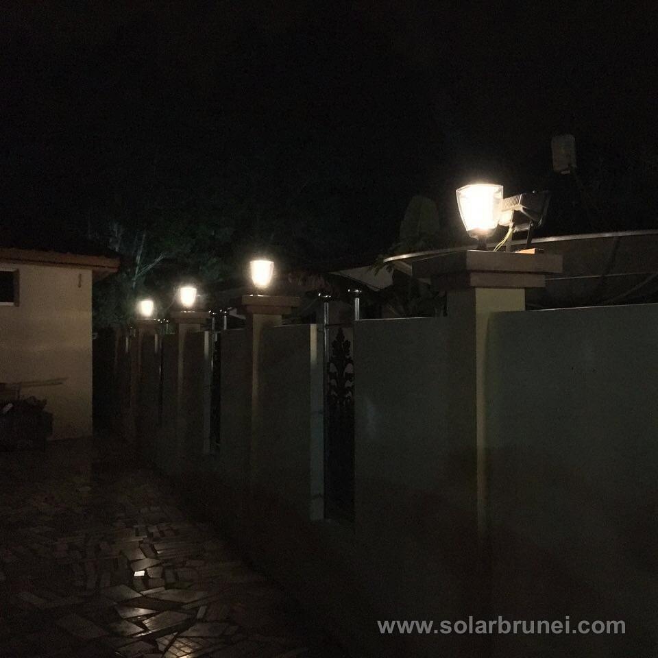 Solar Post Lights installed in Kampong Sabun, Brunei Darussalam.